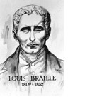 Abbildung: gezeichnetes Porträt von Louis Braille