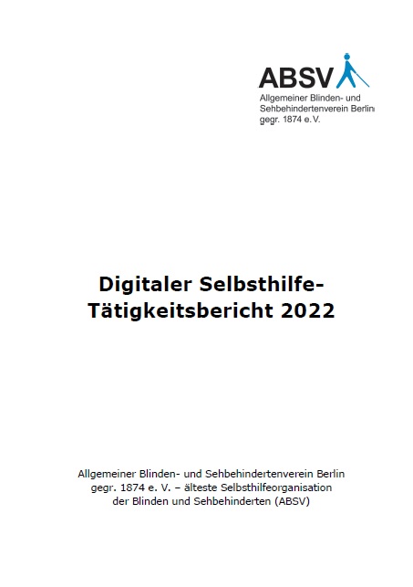 Link zum Digitalen Selbsthilfe-Tätigkeitsbericht 2022 des ABSV